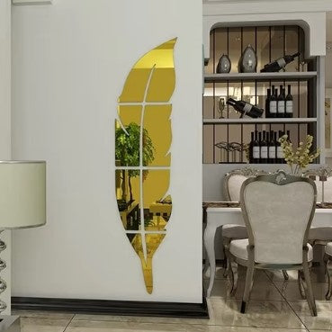 3D Acrylic Wall Leaf Mirror Reflection Room Decor