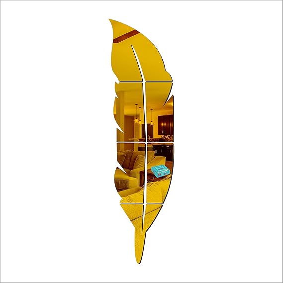 3D Acrylic Wall Leaf Mirror Reflection Room Decor