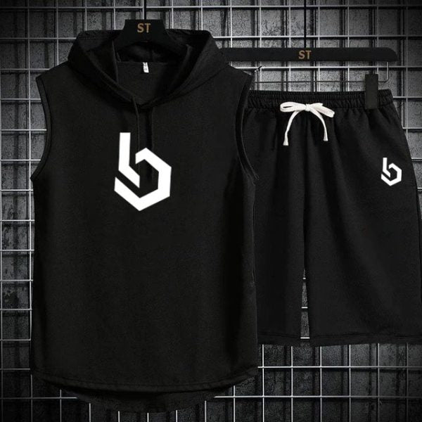 Summer Gym Hooded Short Track Suit Fabric Jersey
