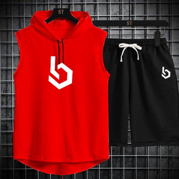 Summer Gym Hooded Short Track Suit Fabric Jersey
